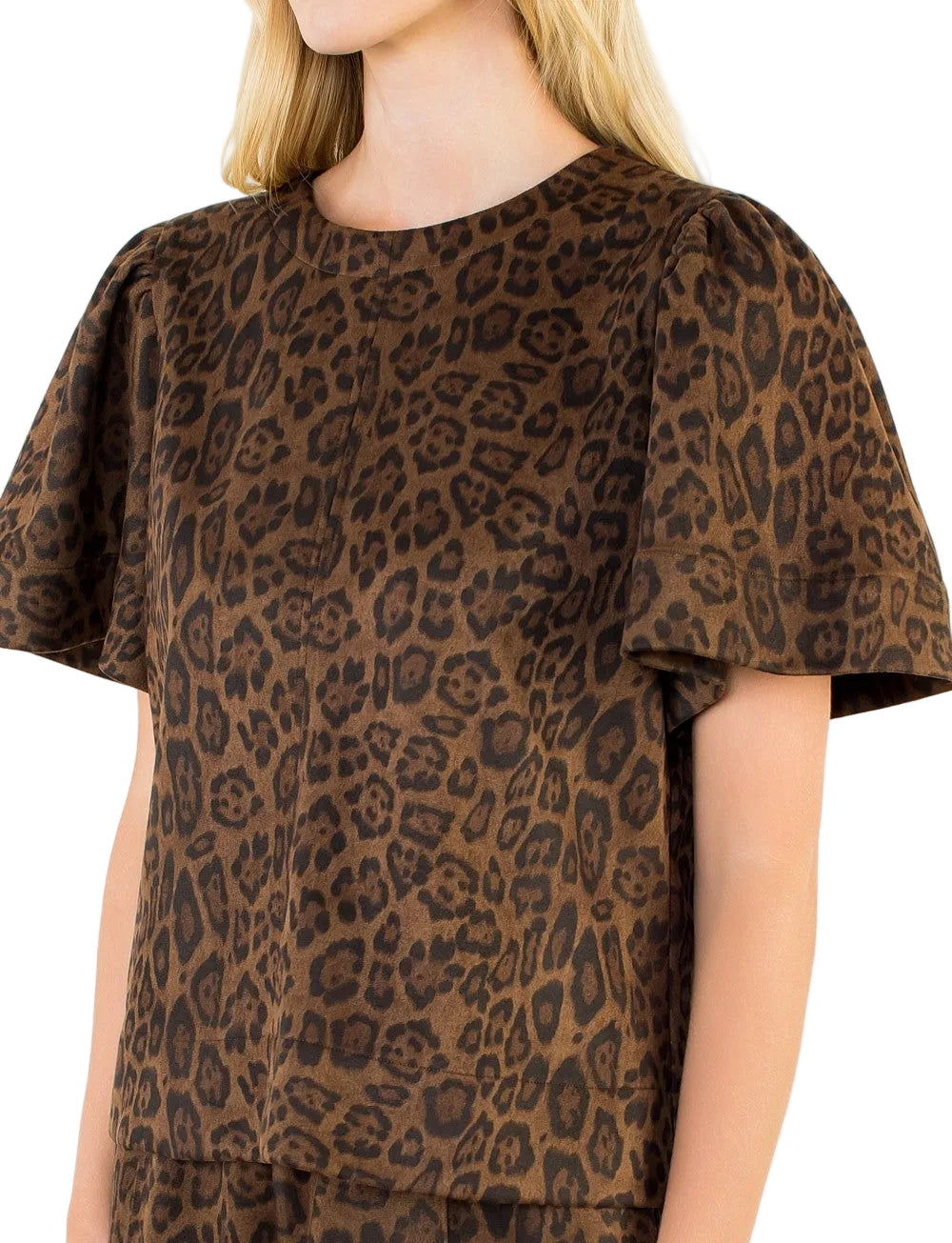 Brown Black Animal Print Top