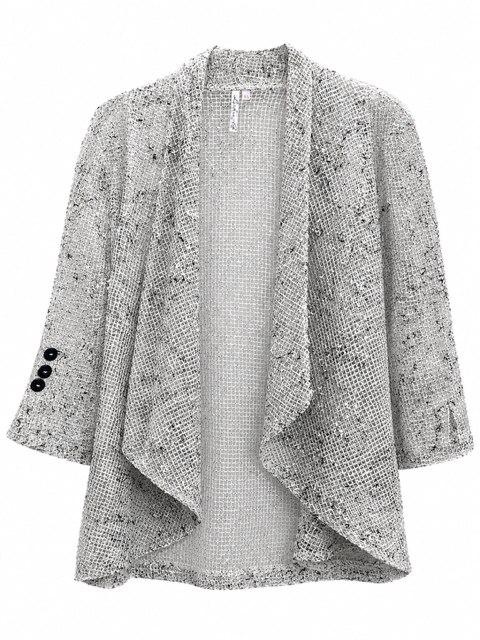 Black White Mesh Shrug Top - 606River