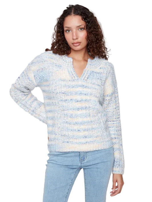 Charlie B Notch Neck Sweater