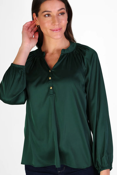 Duffield Carlisle Spruce Satin Blouse