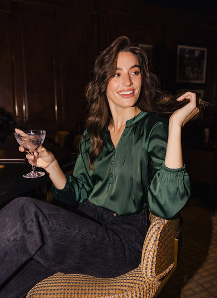 Duffield Carlisle Spruce Satin Blouse