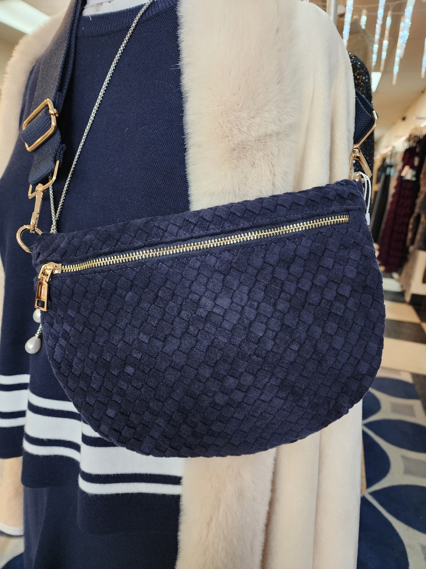 Vegan Ultra Suede Crossbody Belt Bag