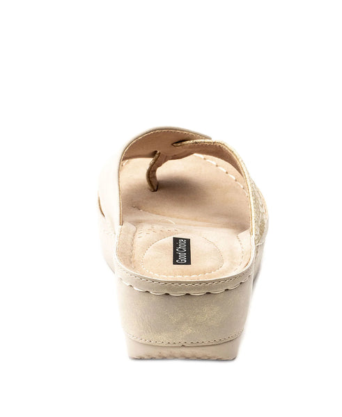 Dafni Sandal Gold Black Comfortable Shoe