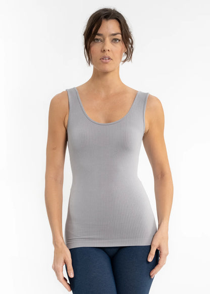 Elietian V-Neck Ribbed Tank Top One Size