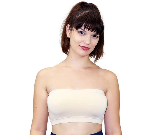 Elietian Solid Strapless Bandeau