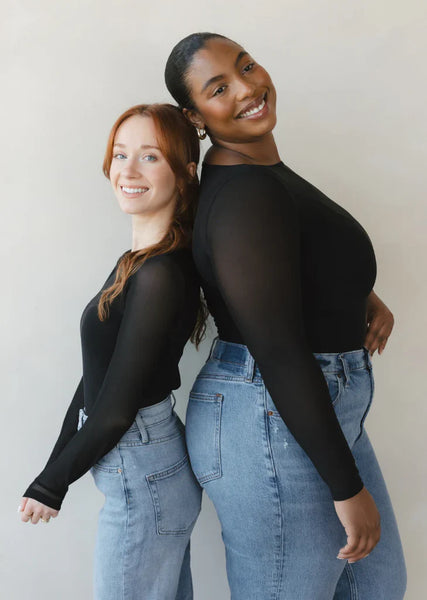 Elietian Black Sheer Top
