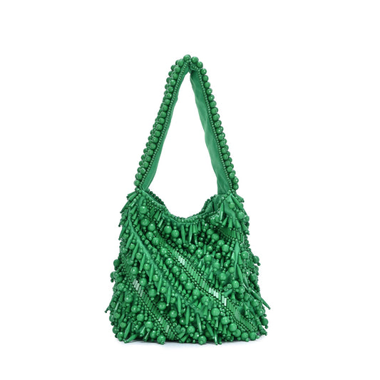 Kelly Green Beaded Cocktail Bag - 606River