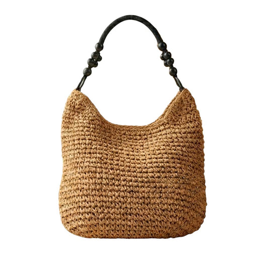 Straw Hobo Summer Bag With Palm Tree Pin - 606River