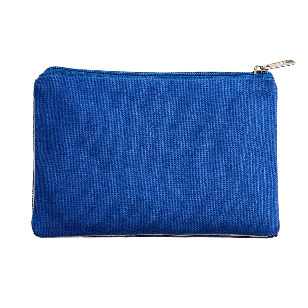 Beaded Blue White Zip Pouch Bag - 606River