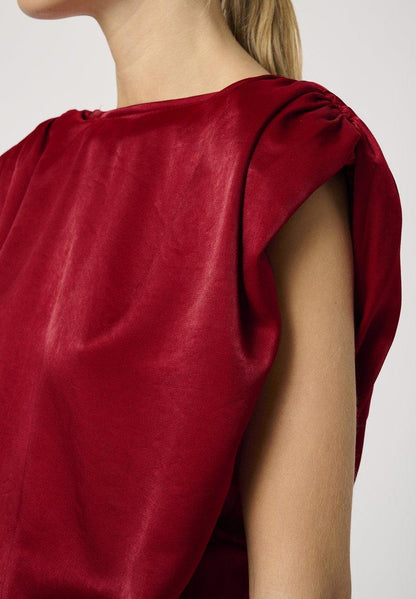 Glam Burgundy Sleeveless Blouse