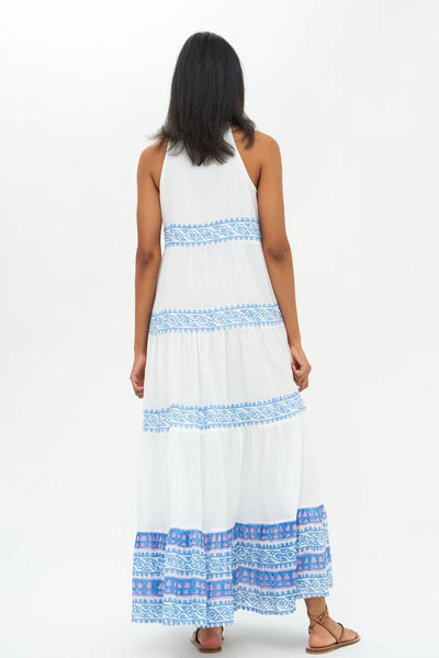 LONG TIERED TASSEL DRESS- GROTTO BLUE By OLIPHANT