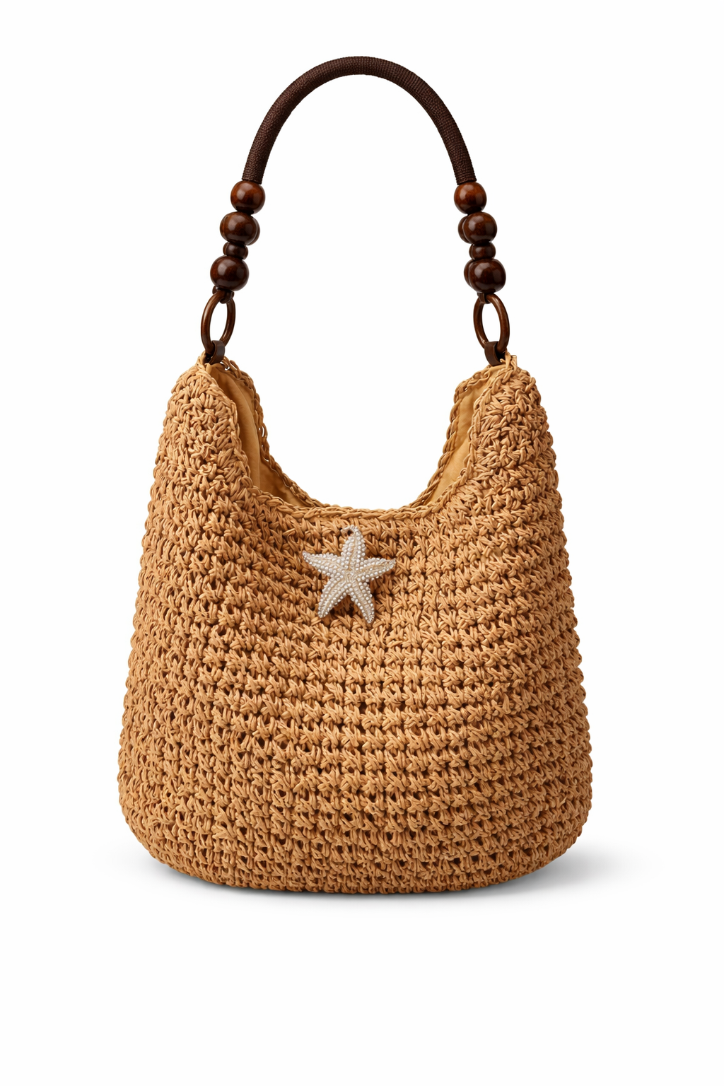Straw Hobo Summer Bag With Starfish Pin - 606River