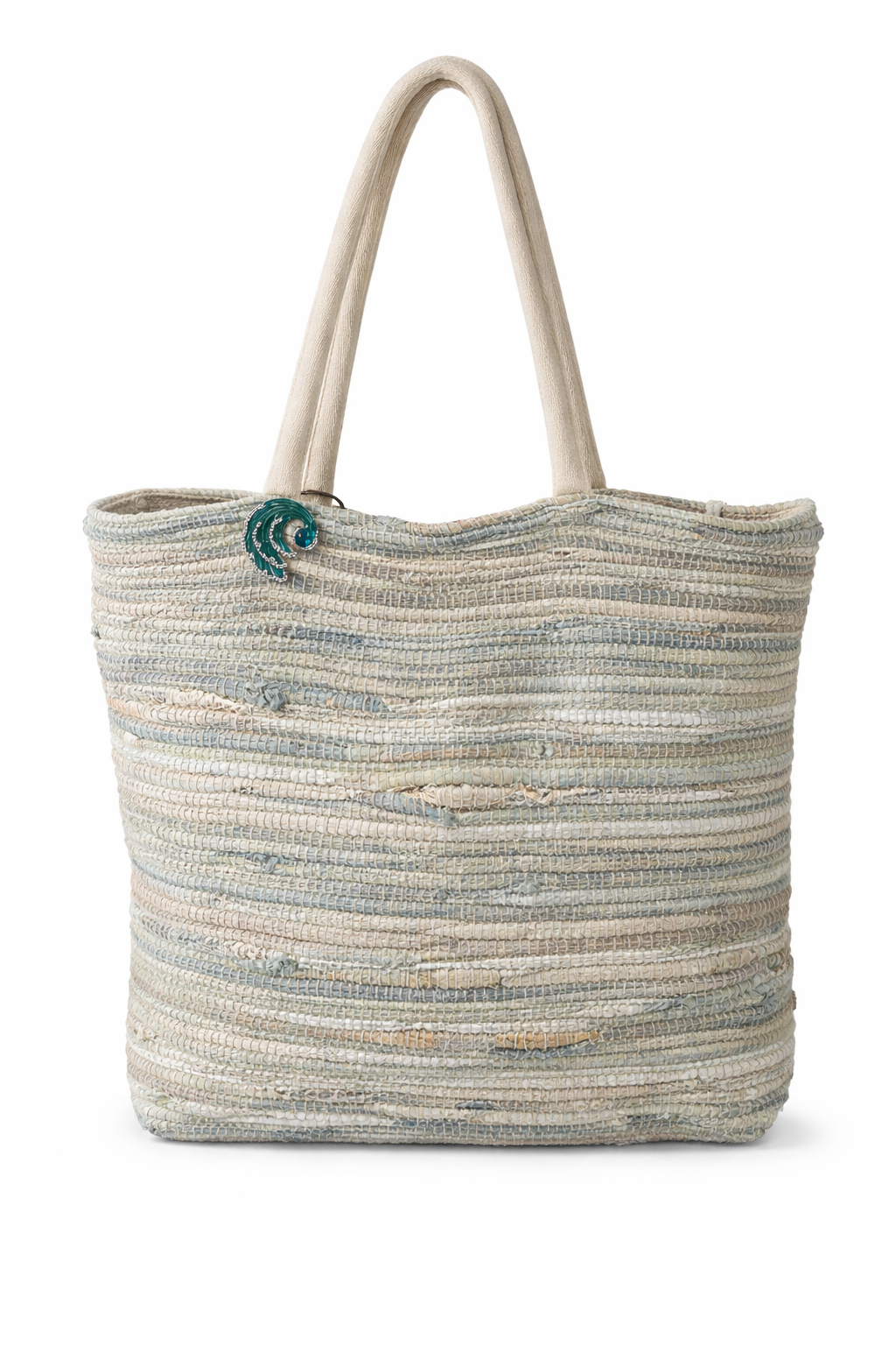 Multi Mint Fabric Reycle Tote Bag Wave Pin - 606River