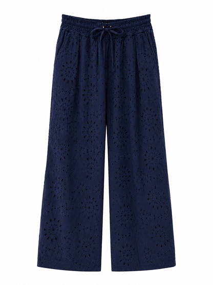 Milio Navy Eyelet Pant