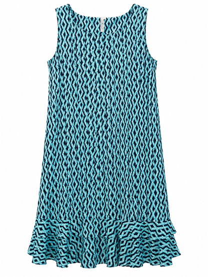 Lulu B Turq. Ruffle Bottom Dress