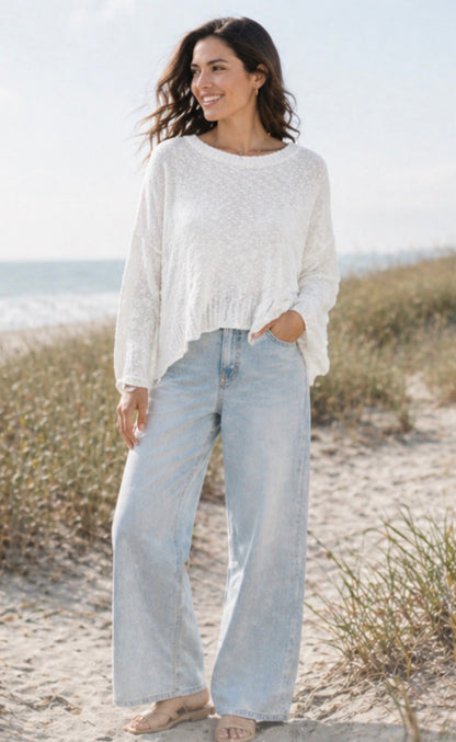 Cotton Relaxed Coastal Sweater - 606River