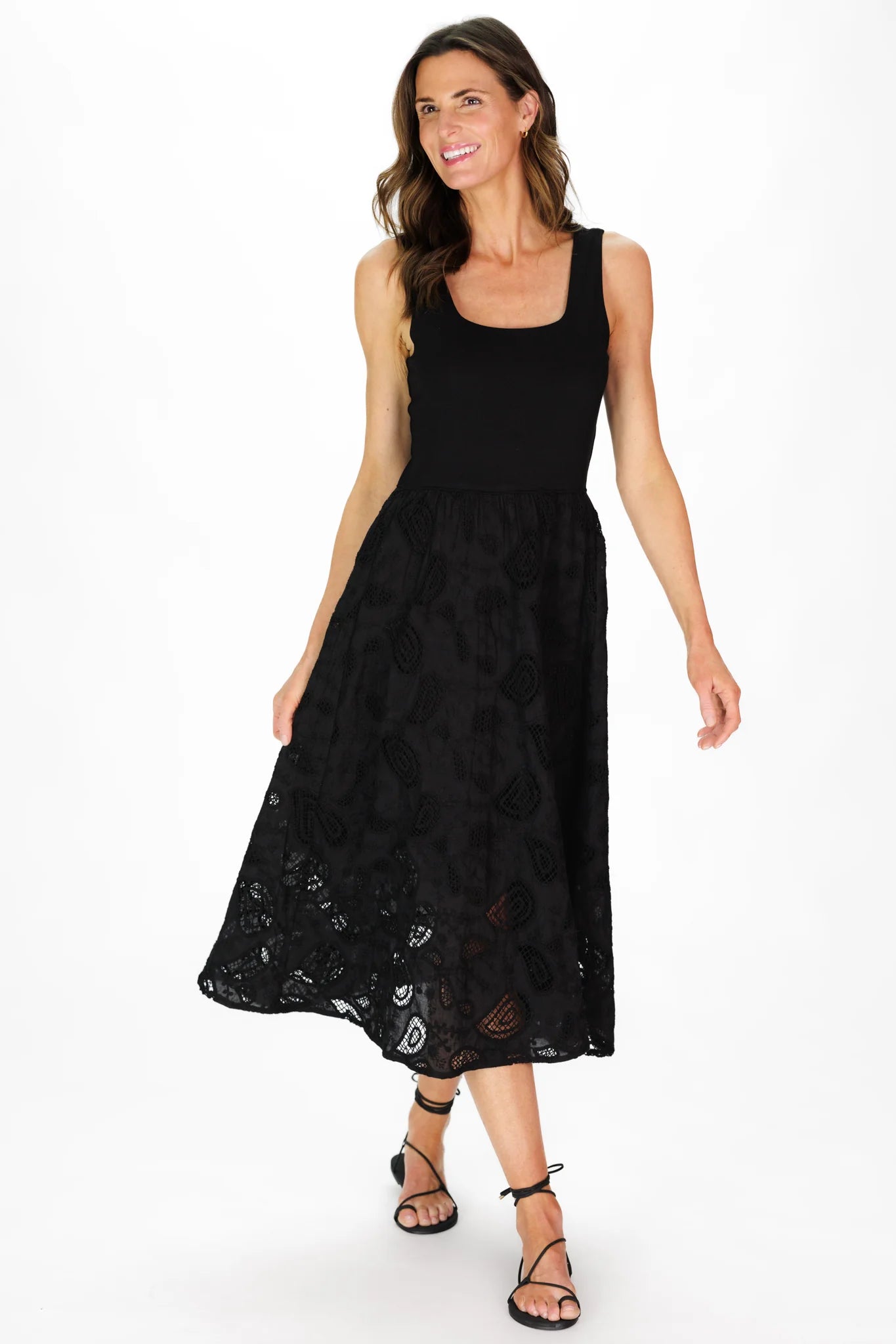 Jada Black Eyelet Dress Duffield Lane