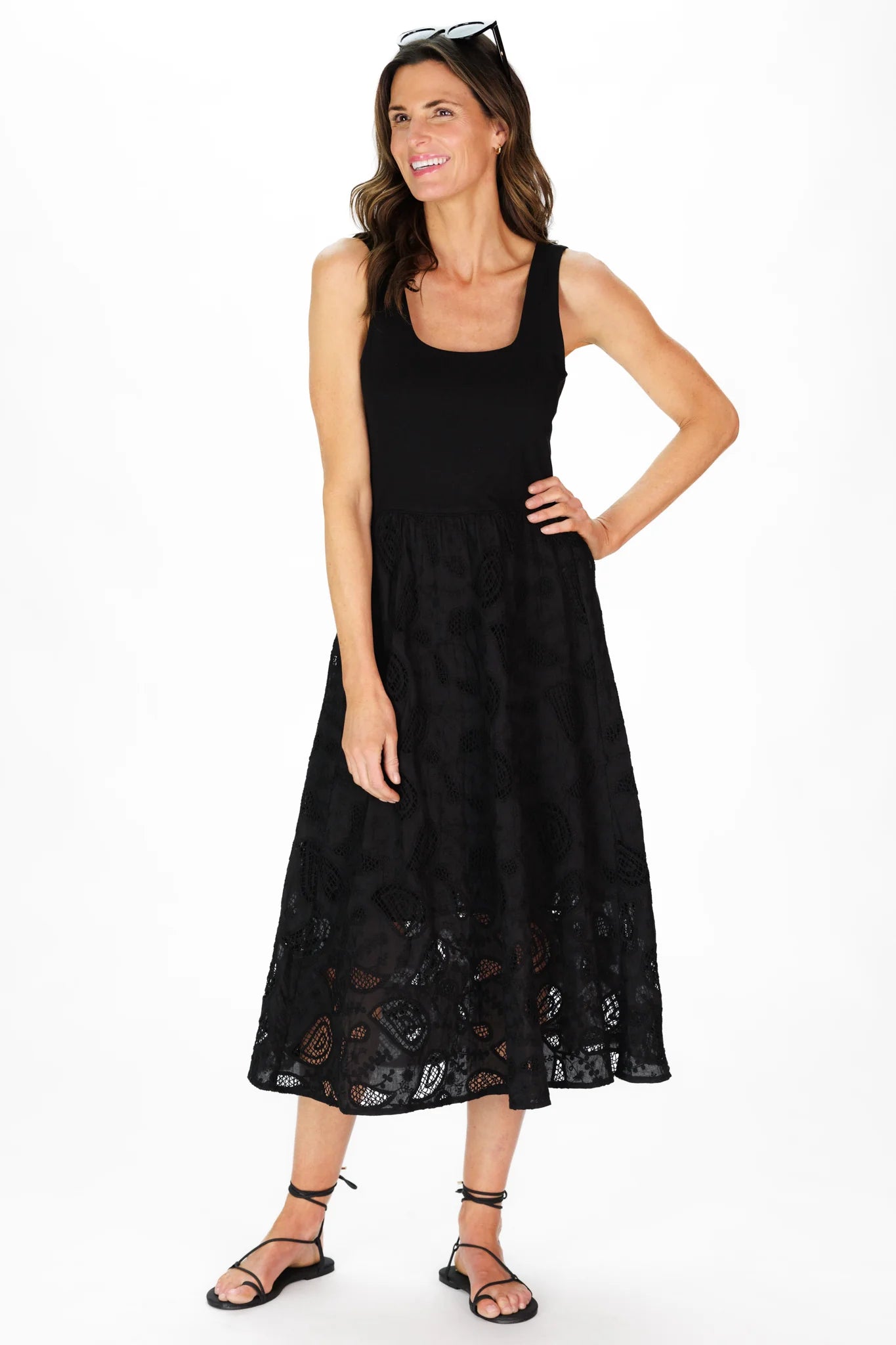 Jada Black Eyelet Dress Duffield Lane