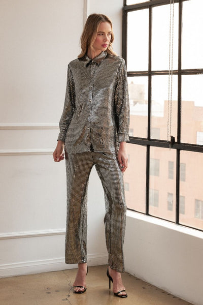 Joh Jenika Sequin Silver Pant