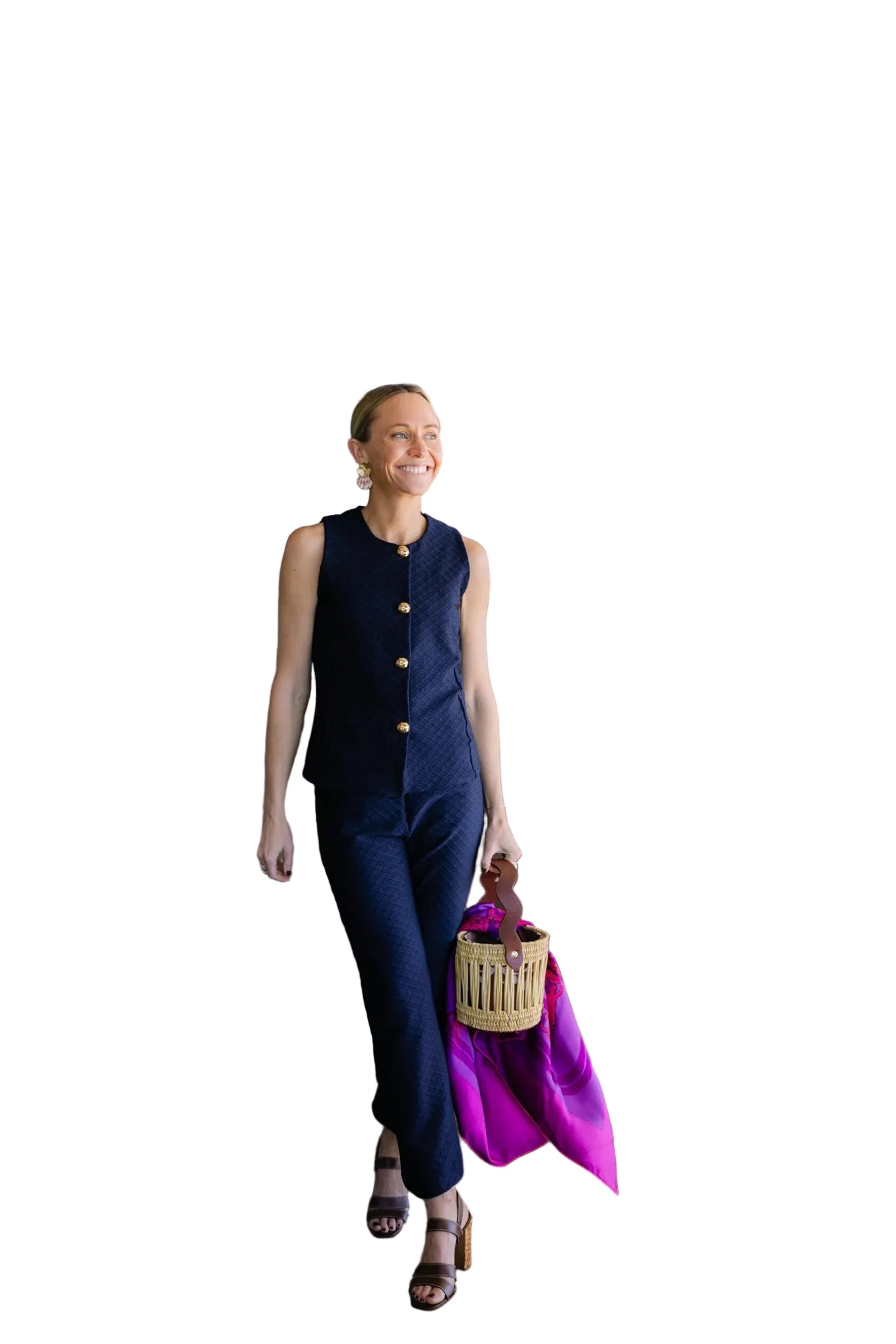 Navy sleeveless Joyce Top - 606River