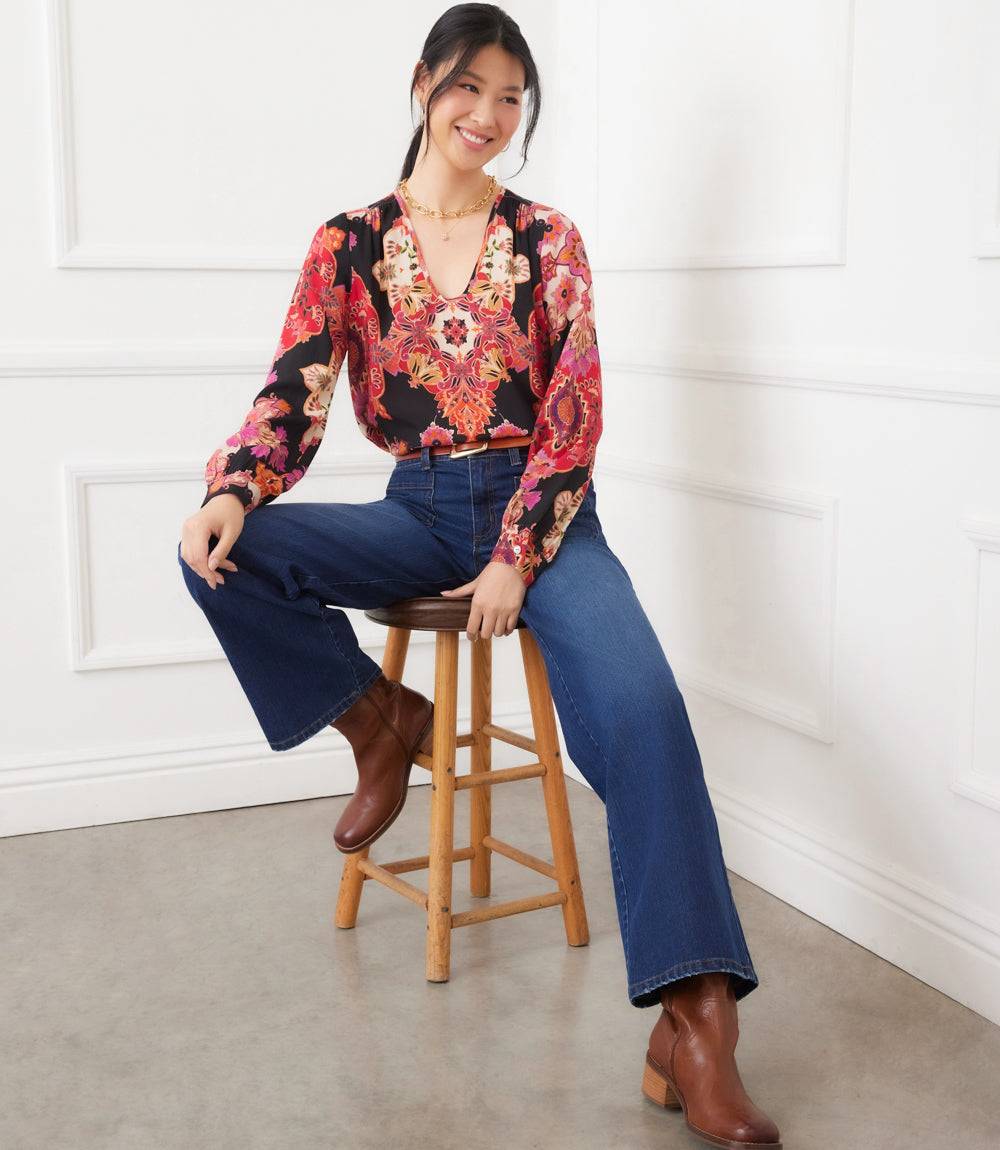 Karen Kane Shirred Blouse