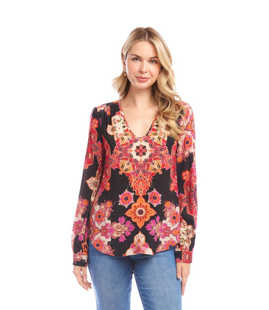 Karen Kane Shirred Blouse