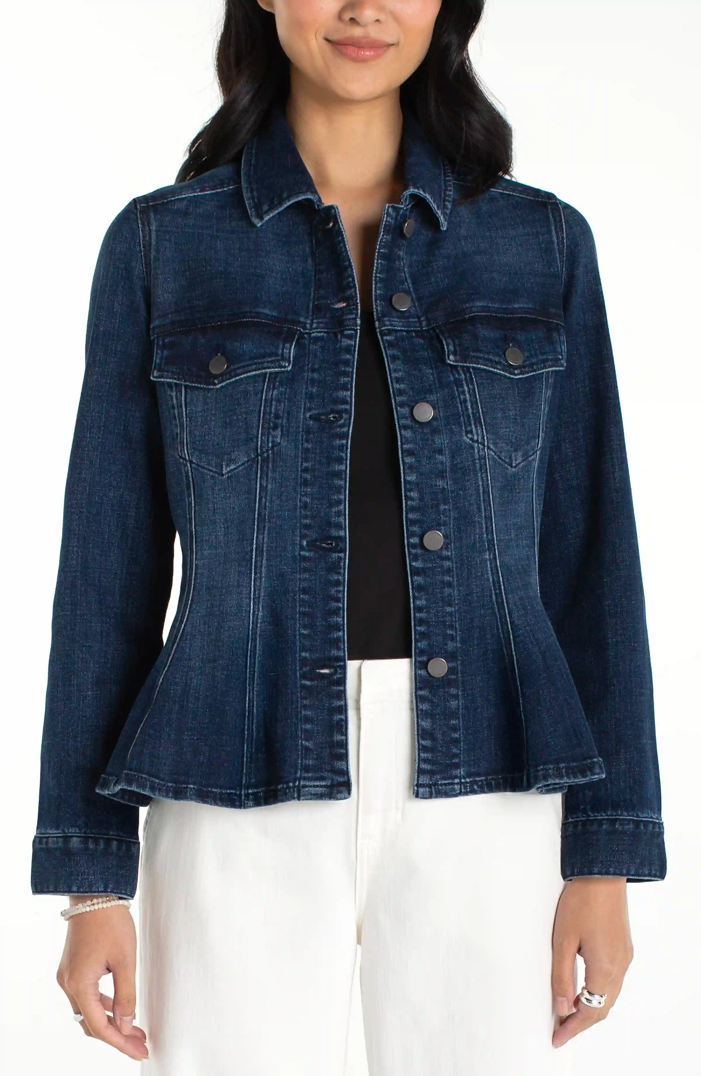 Denim Fit And Flare Jacket by Liverpool - 606River