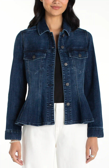 Denim Fit And Flare Jacket by Liverpool - 606River