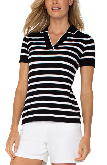 Liverpool Black White Stripe Top - 606River