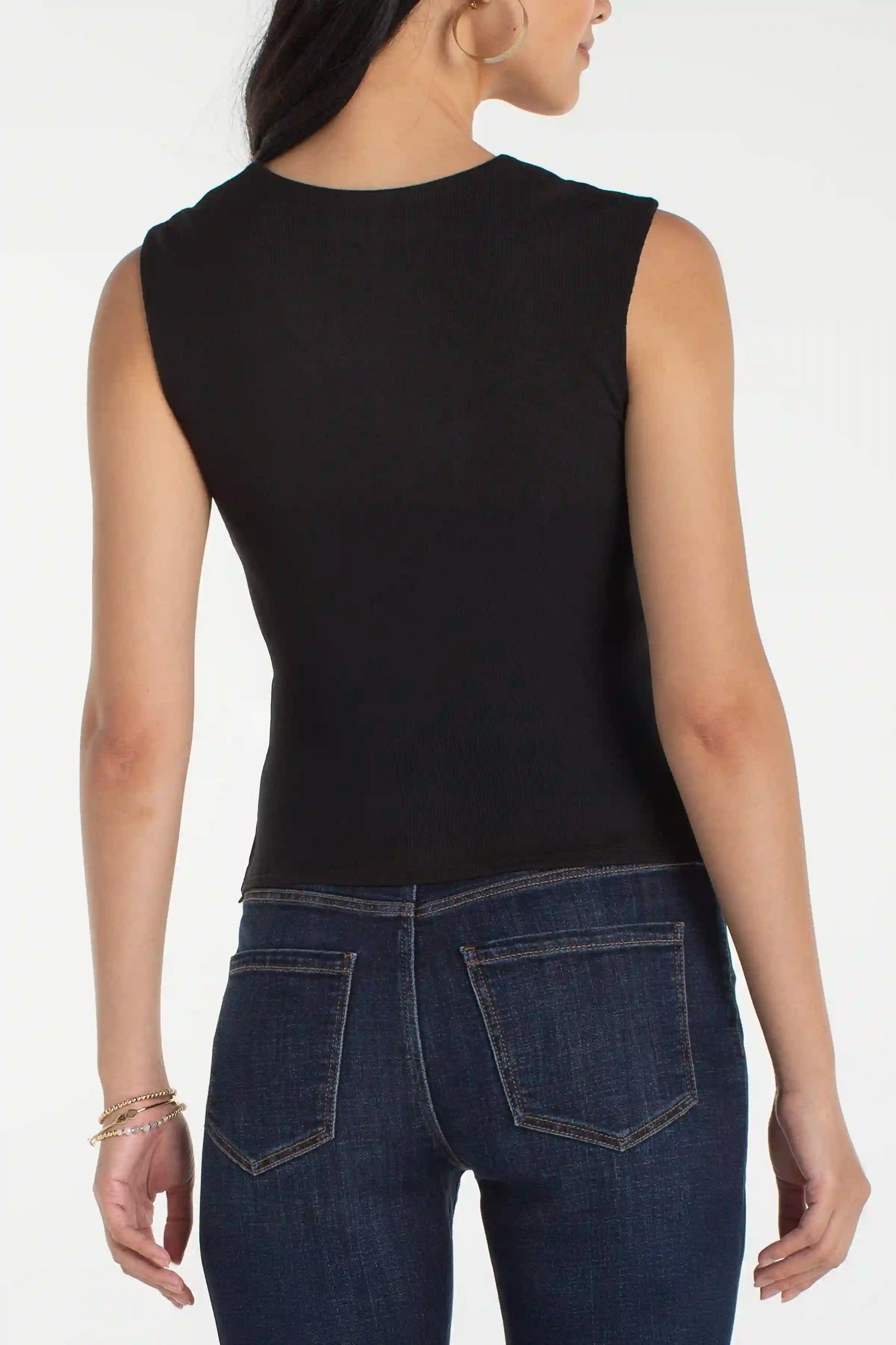 Black Top Sleeveless Built In Bra by Liverpool