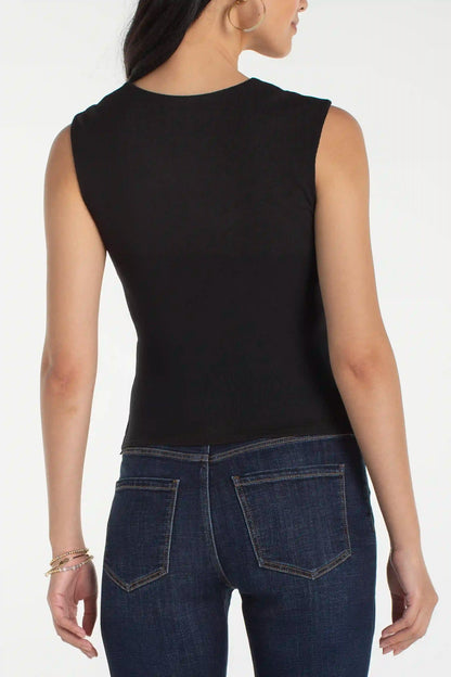 Black Top Sleeveless Built In Bra by Liverpool