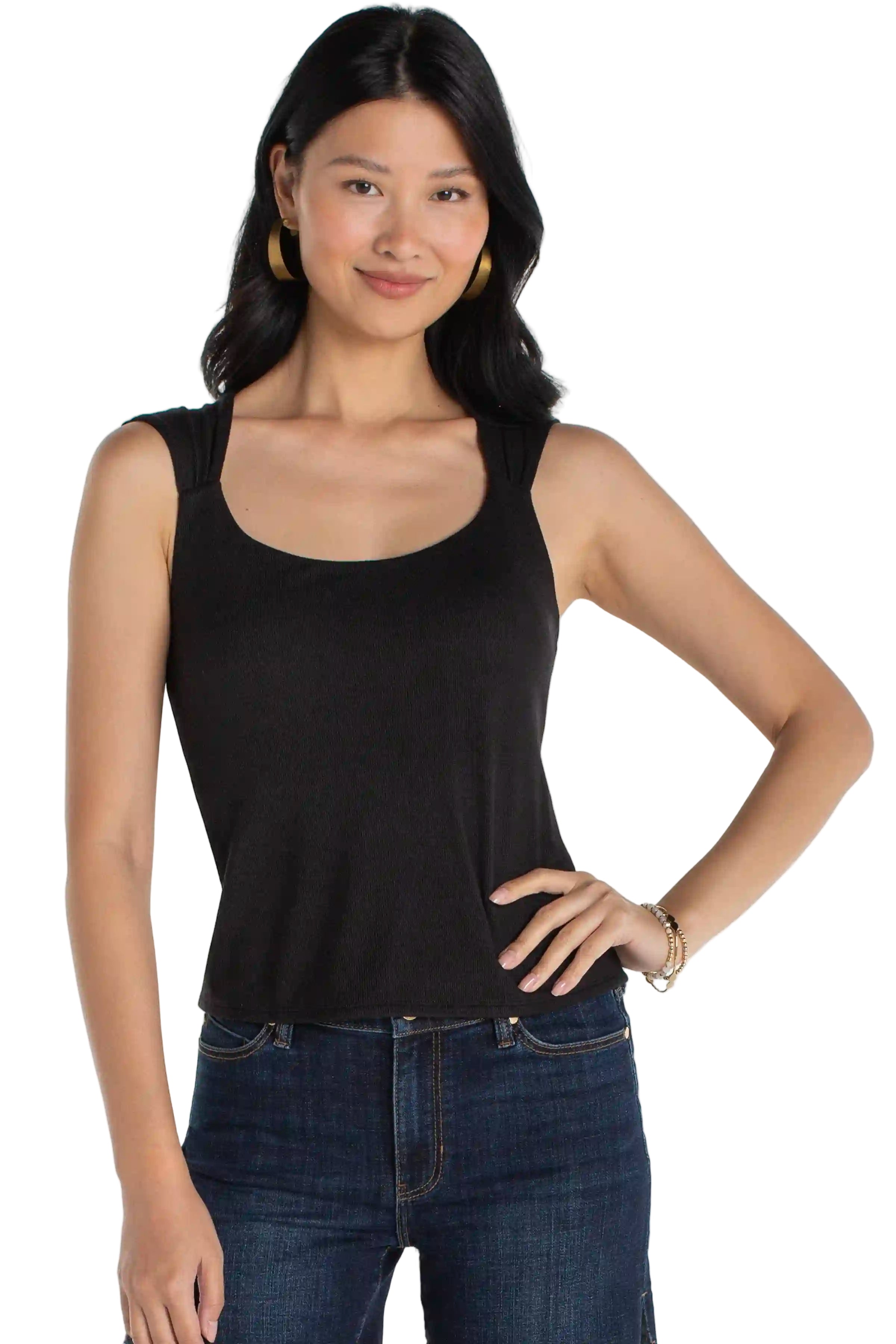 Black Top Sleeveless Built In Bra by Liverpool