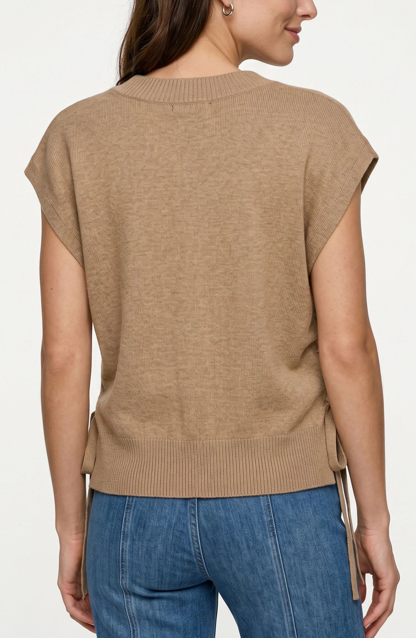 V-neck Dolman Sweater with Ties