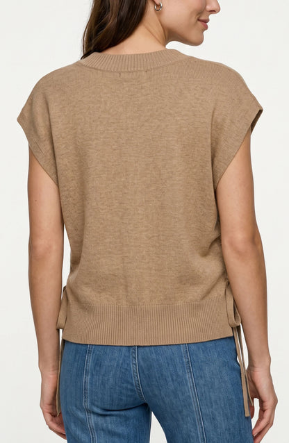 V-neck Dolman Sweater with Ties