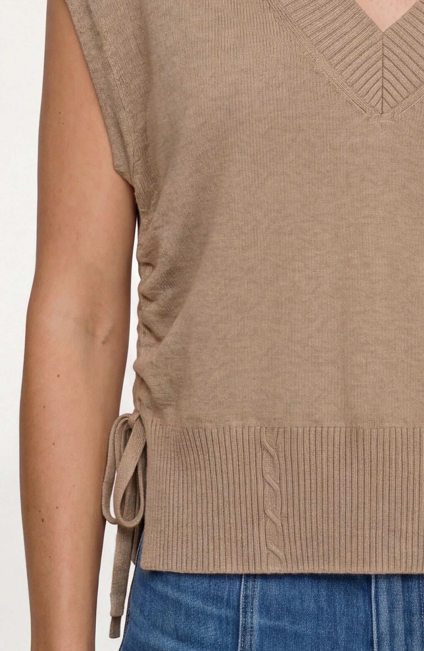 V-neck Dolman Sweater with Ties