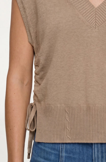 V-neck Dolman Sweater with Ties