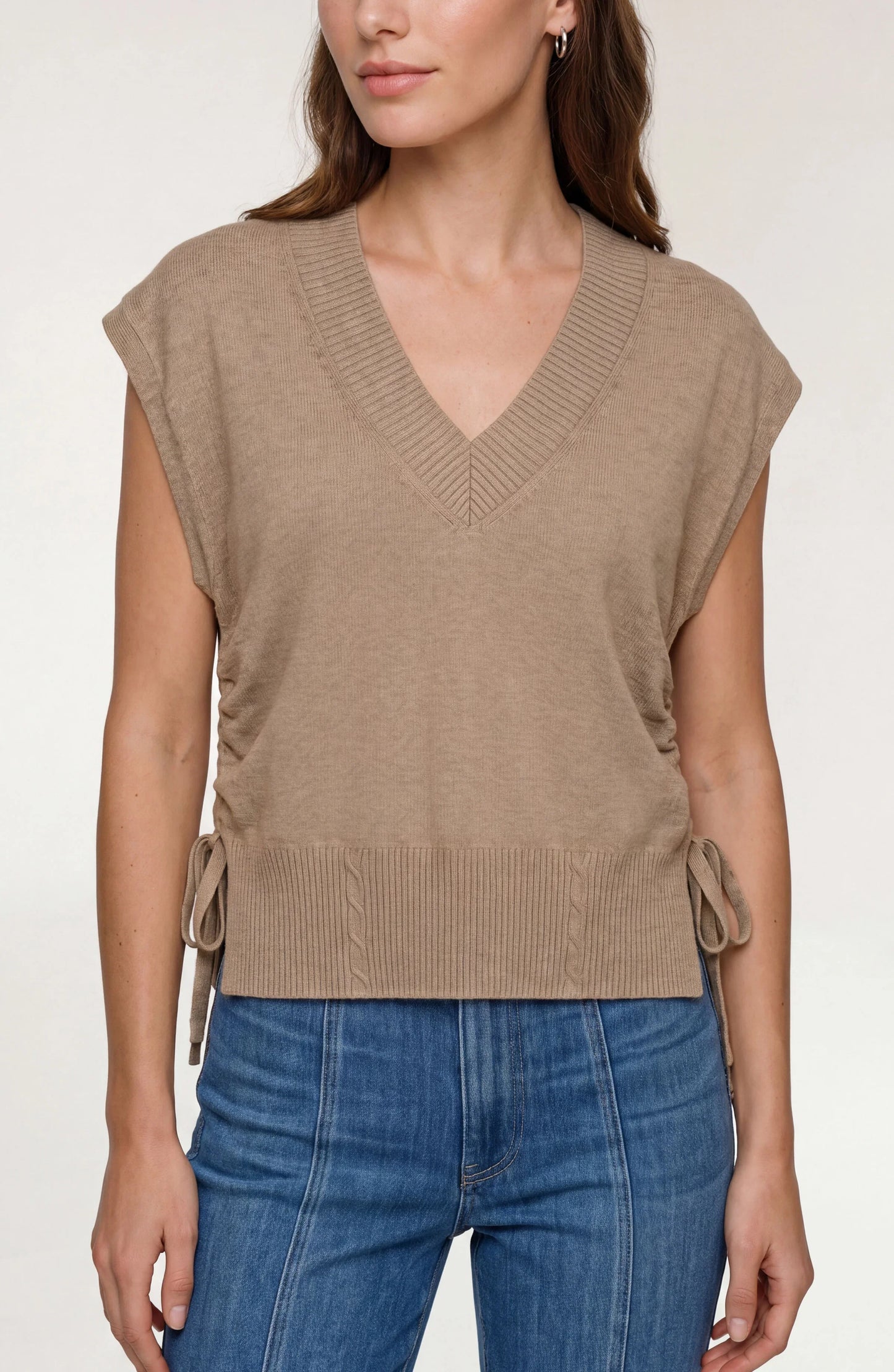 V-neck Dolman Sweater with Ties