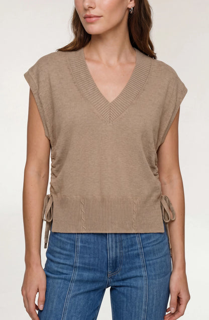 V-neck Dolman Sweater with Ties