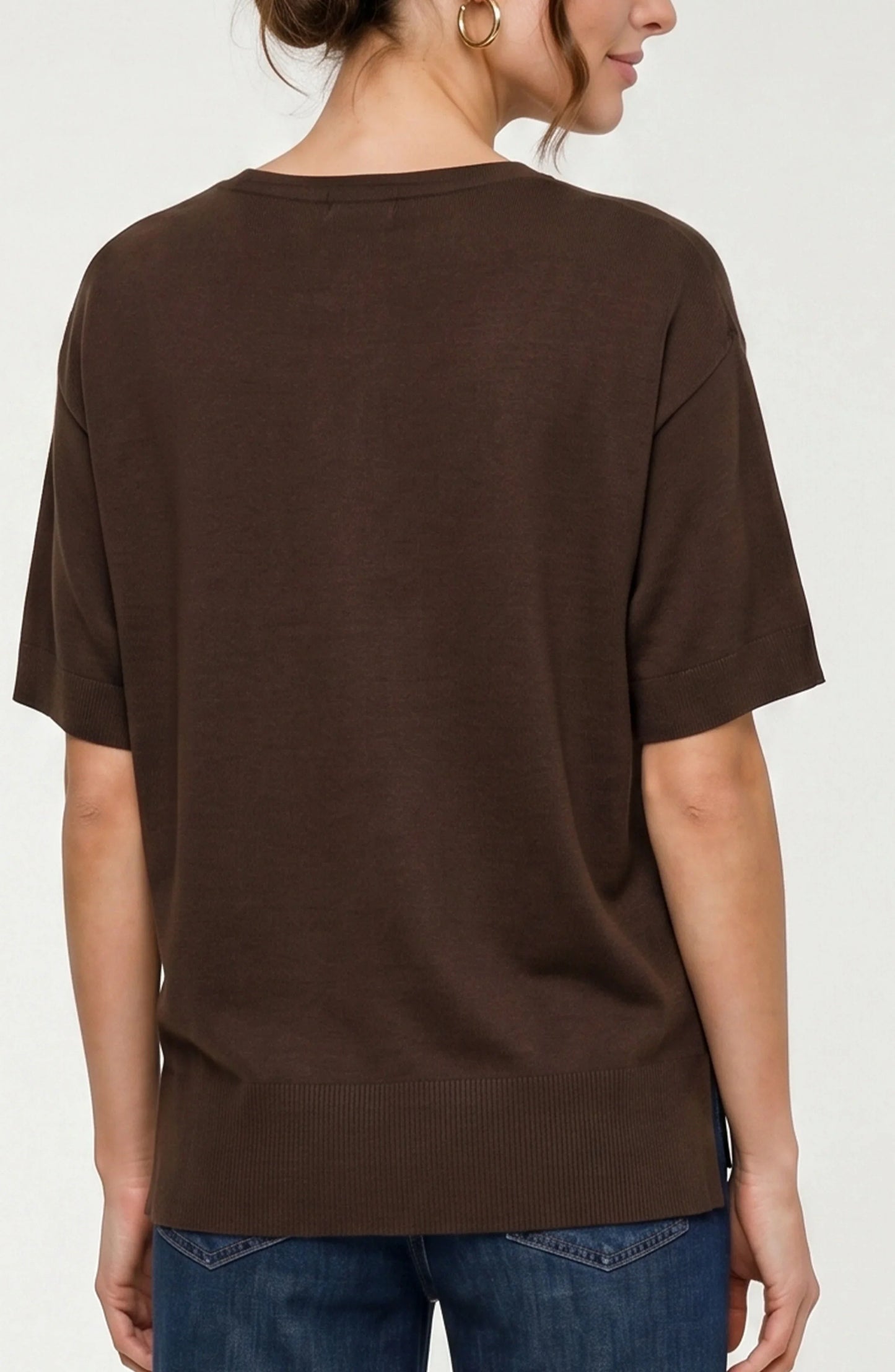 Liverpool Short Sleeve V-Neck Soft Sweater