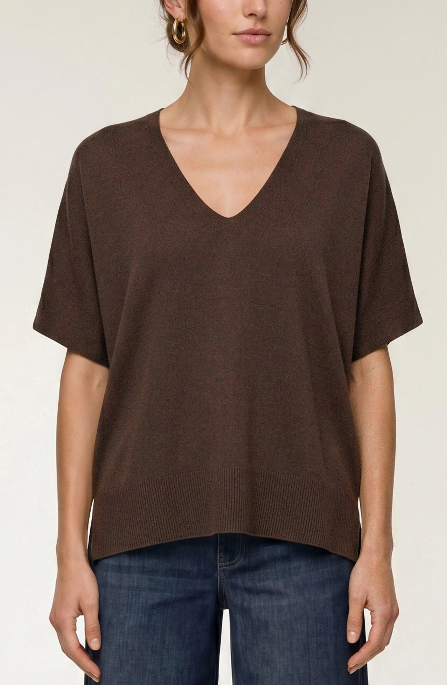 Liverpool Short Sleeve V-Neck Soft Sweater