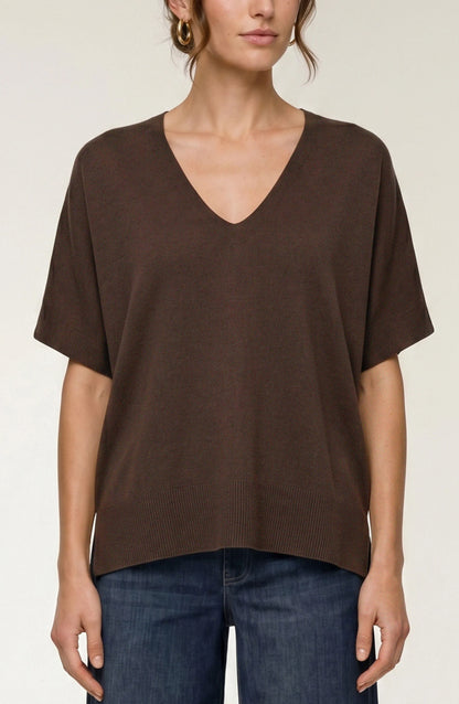 Liverpool Short Sleeve V-Neck Soft Sweater