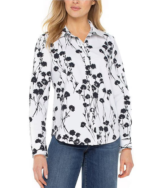 Liverpool Button Down Blooms Blouse