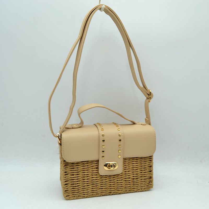 Natural Straw Vegan Leather Trim M1171