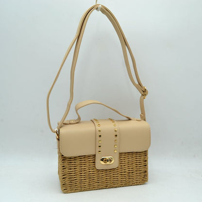 Natural Straw Vegan Leather Trim M1171