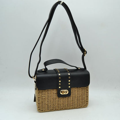 Natural Straw Vegan Leather Trim M1171