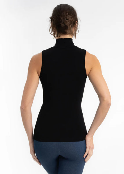 Eliantian Black Mock Sleeveless Layering Top