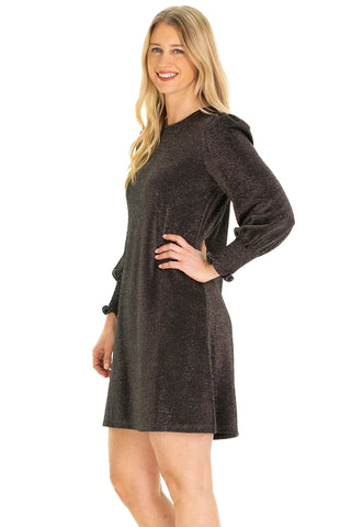 Black Shimmer Holiday Special Occasion Knit Dress