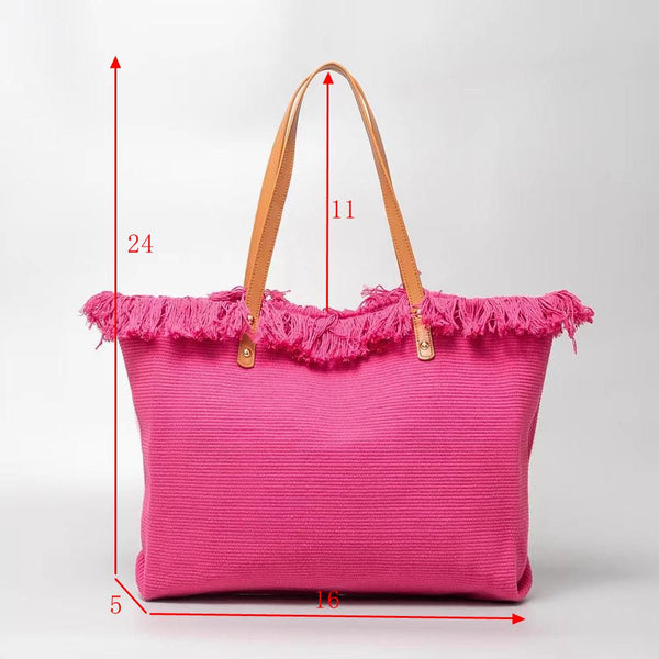 Cotton Beach Shoulder Strap Summer Tote