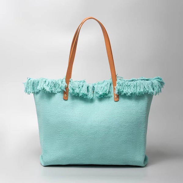 Cotton Beach Shoulder Strap Summer Tote