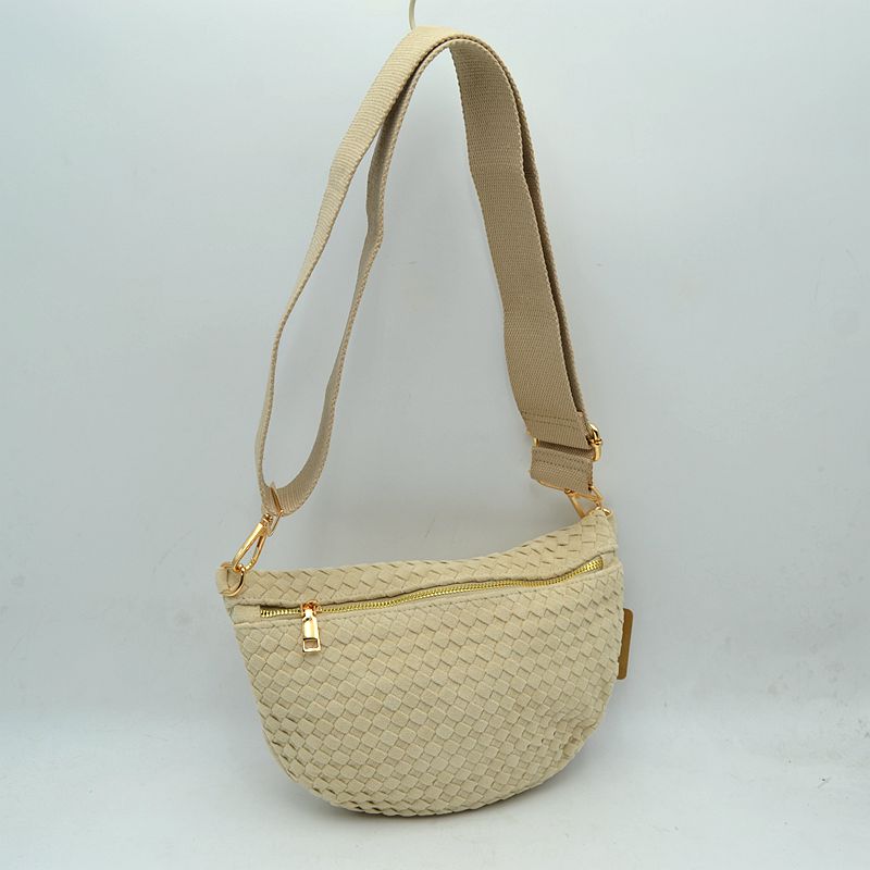 Crossbody Faux Suede Weeve Bag - 606River